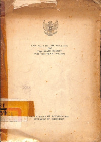 Image of Law No. 5 of The Year 1971 on The State Budget for The Year 1971/1972