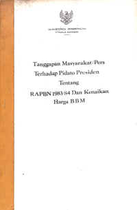 Image of Tanggapan Masyarakat/Pers Terhadap Pidato Presiden Tentang RAPBN 1983/84 dan Kenaikan Harga BBM