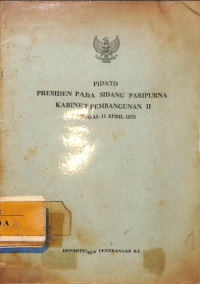 Image of Pidato Presiden pada Sidang Paripurna Kabinet Pembangunan II tanggal 11 April 1973