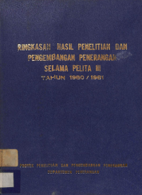 Image of Ringkasan Hasil Penelitian dan Pengembangan Penerangan Selama Pelita III Tahun 1980/1981
